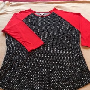 LuLaRoe Randy Red, Black & White